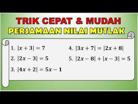 Video: Apakah nilai mutlak bagi negatif 3?