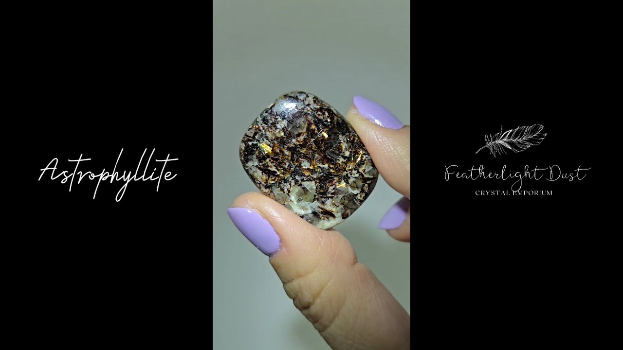 Astrophyllite cabochon with golden-bronze metallic inclusions - AST20