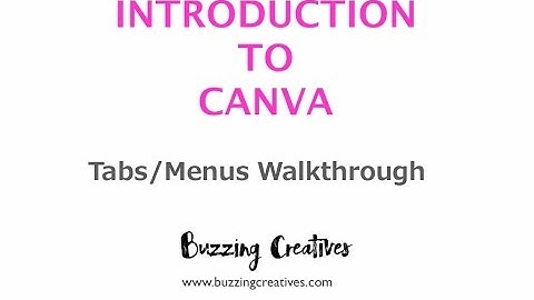 Intro to Canva Part 3: Tabs and Menus Walkthrough