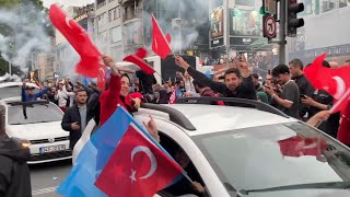 Citizens supporting President Erdogan started celebrations