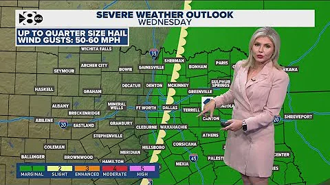 DFW Weather | Severe possible Wednesday evening in 14 day forecast