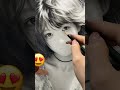 Light exposure drawing realistic beautiful girl