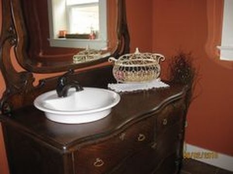 Antique Dresser Bathroom Vanity Ideas, Antique Dresser Into Bathroom Vanity