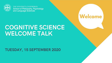 Welcome Week 2020 - Cognitive Science Welcome Talk
