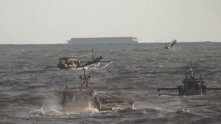 Loading Coal Towed By Ship