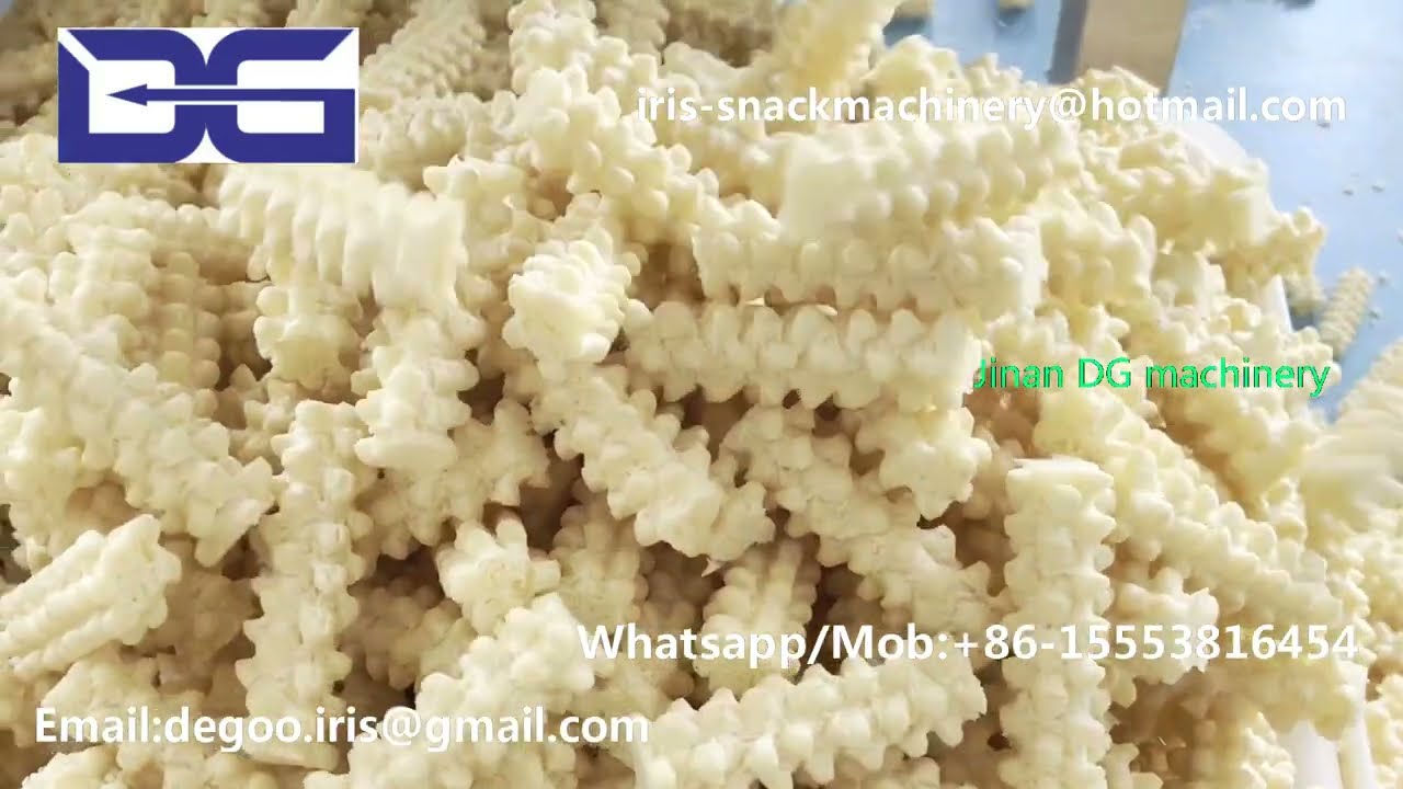 Jinan DG twisted corn teeth snack co-extrusion food machinery/Corn grits snack production line