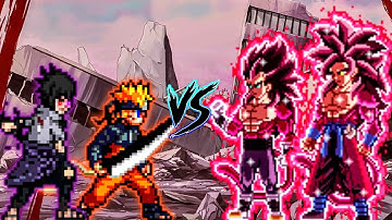 Naruto with Zangetsu V2 OP (New) & Sasuke Rinnegan V3 OP VS Fusion Xeno Gogeta SSJ4 V2 OP (G&V)