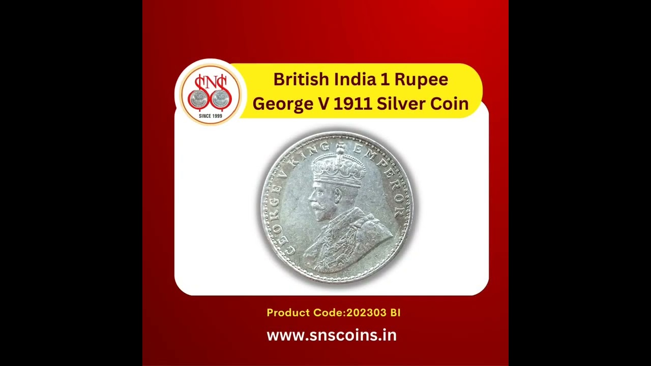 British India 1 Rupee George V 1911 Silver Coin