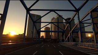 4K Sunset Drive - from Tennozu to Futakotamagawa on Nakahara kaido
