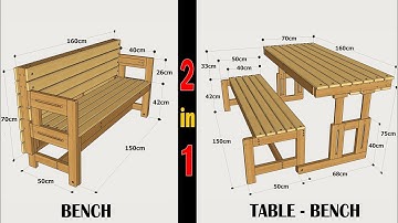 HOW TO MAKE A FOLDING TABLE BENCH/PICNIC TABLE - DETAILED - STEP BY STEP