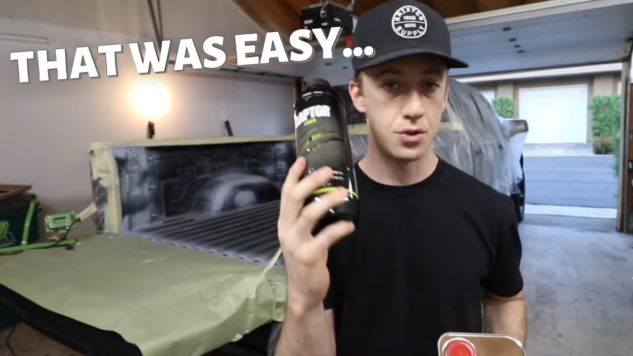$150 SPRAY IN BEDLINER DIY! (RAPTOR LINERS) - YouTube
