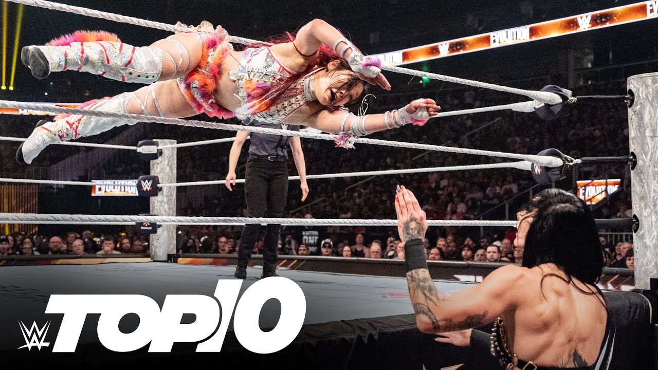 Top 10 Moments from IYO SKY vs. Rhea Ripley vs. Naomi | Triple Threat Match at WWE Evolution