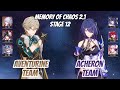 Aventurine x topaz  acheron team memory of chaos stage 12 3 stars  honkai star rail