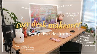 cozy desk makeover + first pc / affordable, functional desk setup  🖥🖱/ unboxing, tech haul screenshot 3