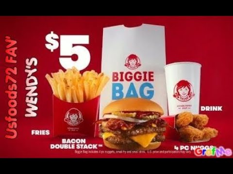 WENDY'S Biggie Bag - Usfoods72 USA. - YouTube