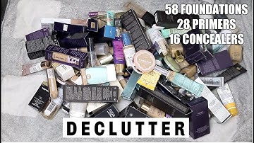 MAKEUP COLLECTION DECLUTTER Part 1 | OVER 100 Foundations, Concealers & Primers!
