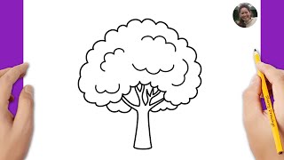 How to draw an oak tree easy | Easy drawing video