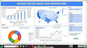 MS Excel Dashboard  - Adidas Shoes - Sales Analysis  - Step by Step Tutorial
