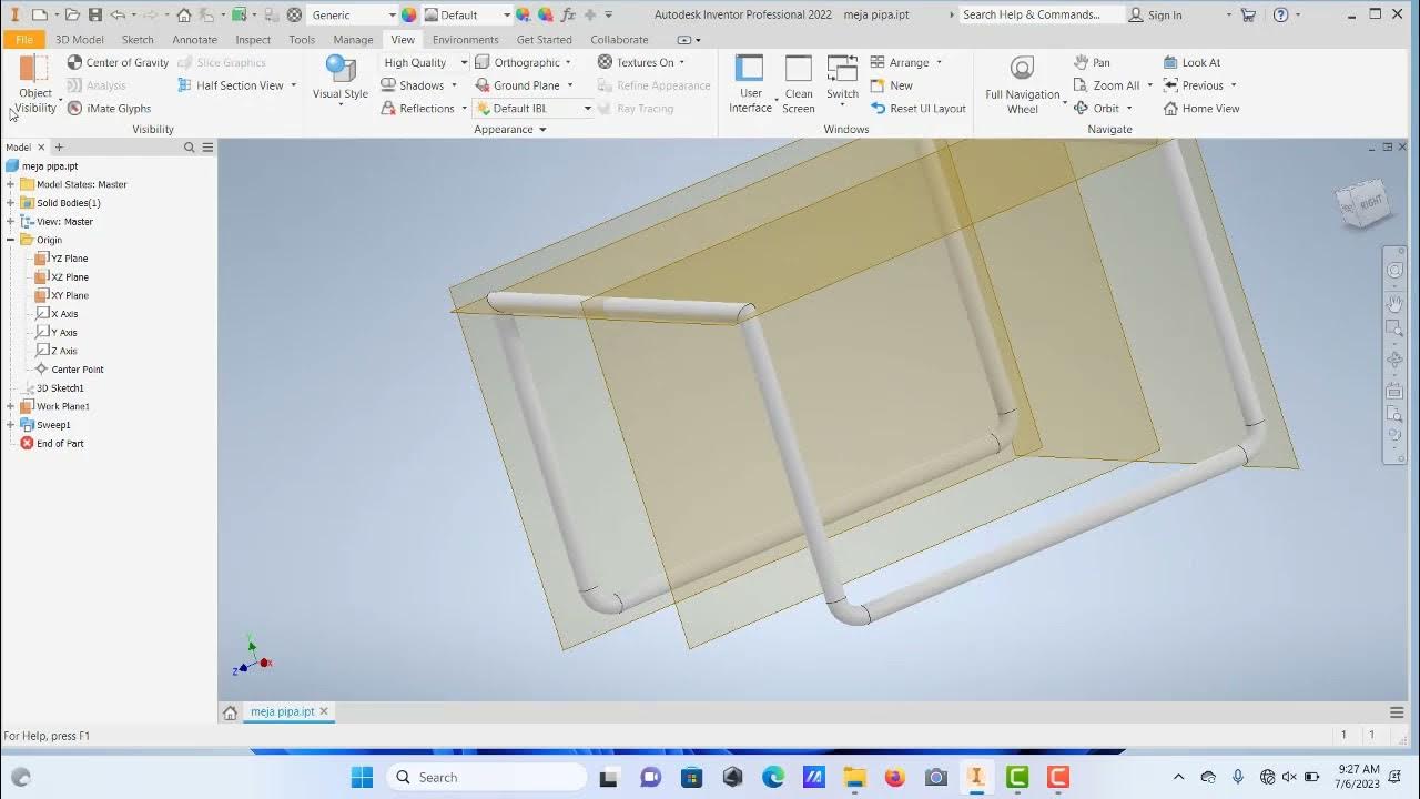 Tutorial 3d sketch dan insert frame inventor YouTube