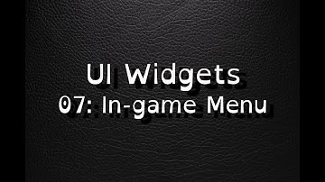 Unreal 5 Tutor: UI with Widgets 07: In-Game Menu