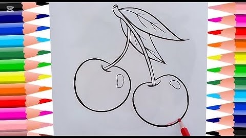 Cherry Drawing Easy || How to DrawCherry Step by Step||Cherry DrawingTutorial ||Draw Fruits..