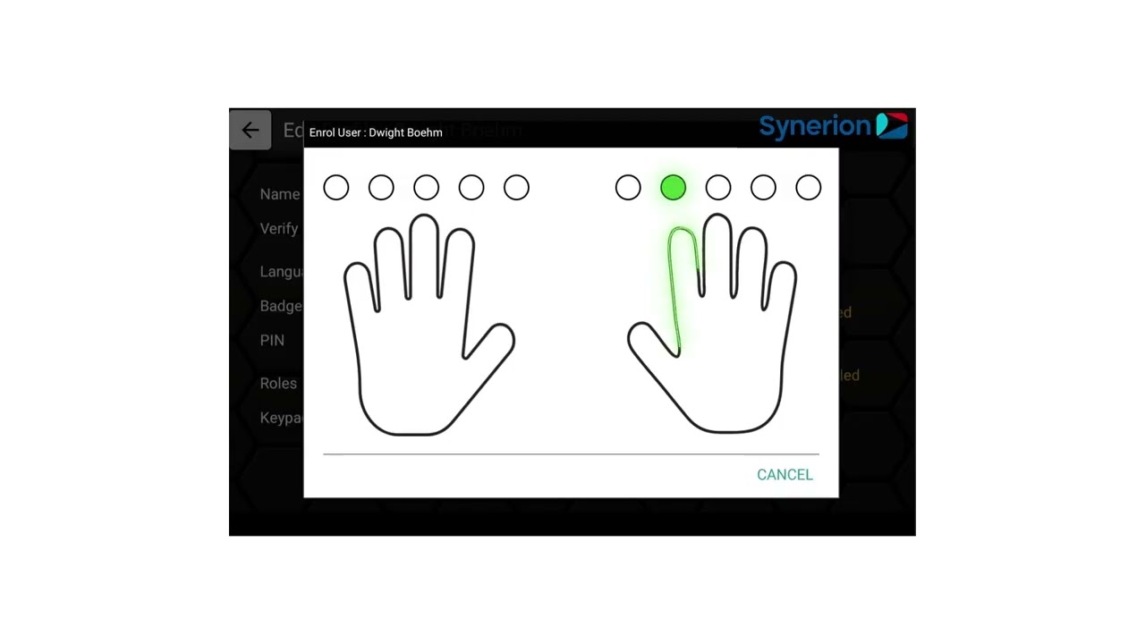 Synerion Fusion & Horizon Finger Biometric Enrollment