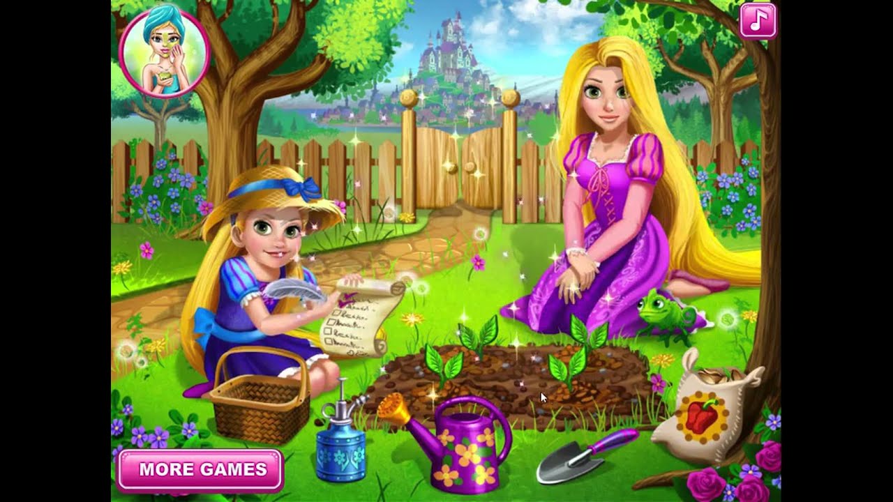  Rapunzel  Mommy  Gardening Baby Game  Movie Princess 