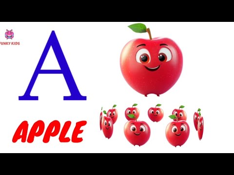 A FOR APPLE | B For Ball | C For cat | ALPHABET | kids rhymes | ABC ...