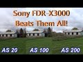 Sony Action CAM FDR-X3000 vs AS20 AS100 AS200