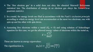 Introduction to Sommerfeld model of free electron theory | III B.Sc. PMCs Class III