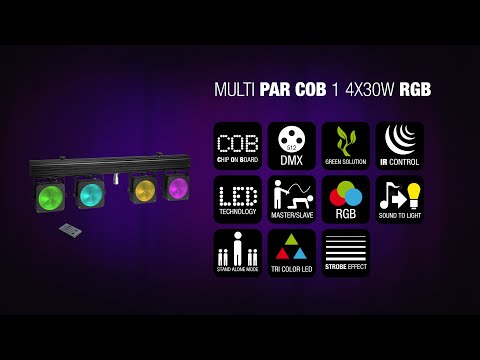 Cameo Multi PAR COB 1 - Compact 4 x 30 W RGB COB LED lighting system incl. transport case