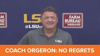 LSU press conference: Coach Orgeron to leave at season's end