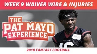 2018 Fantasy Football — Week 9 Waiver Wire Rankings, Injuries, Recap + More