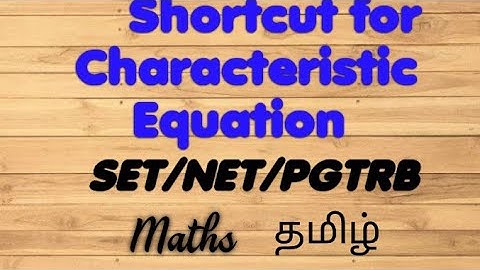 Short cut for charecteristic equation -csir net-tnset-pgtrb-polytechnic trb- statistical service -