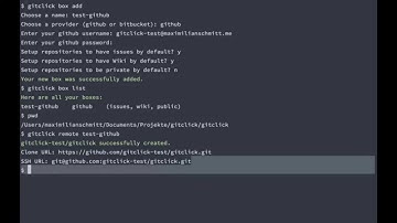 gitclick: create remote repositories from your command line