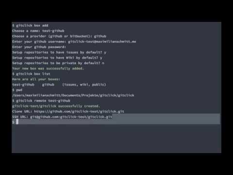 gitclick: create remote repositories from your command line