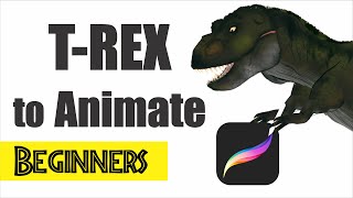 How to DRAW a DINOSAUR 🦖 on IPAD PRO [T REX] 🤠 (PROCREATE Drawing Tutorial for Beginners⚠️) SO EASY! screenshot 5