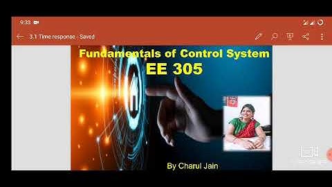 EE 305 Control System Unit 3 Time response Analysis By Charul Jain