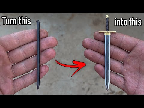 How To Make A Sword From A Steel Nail صنع سيف من مسمار فولاذي