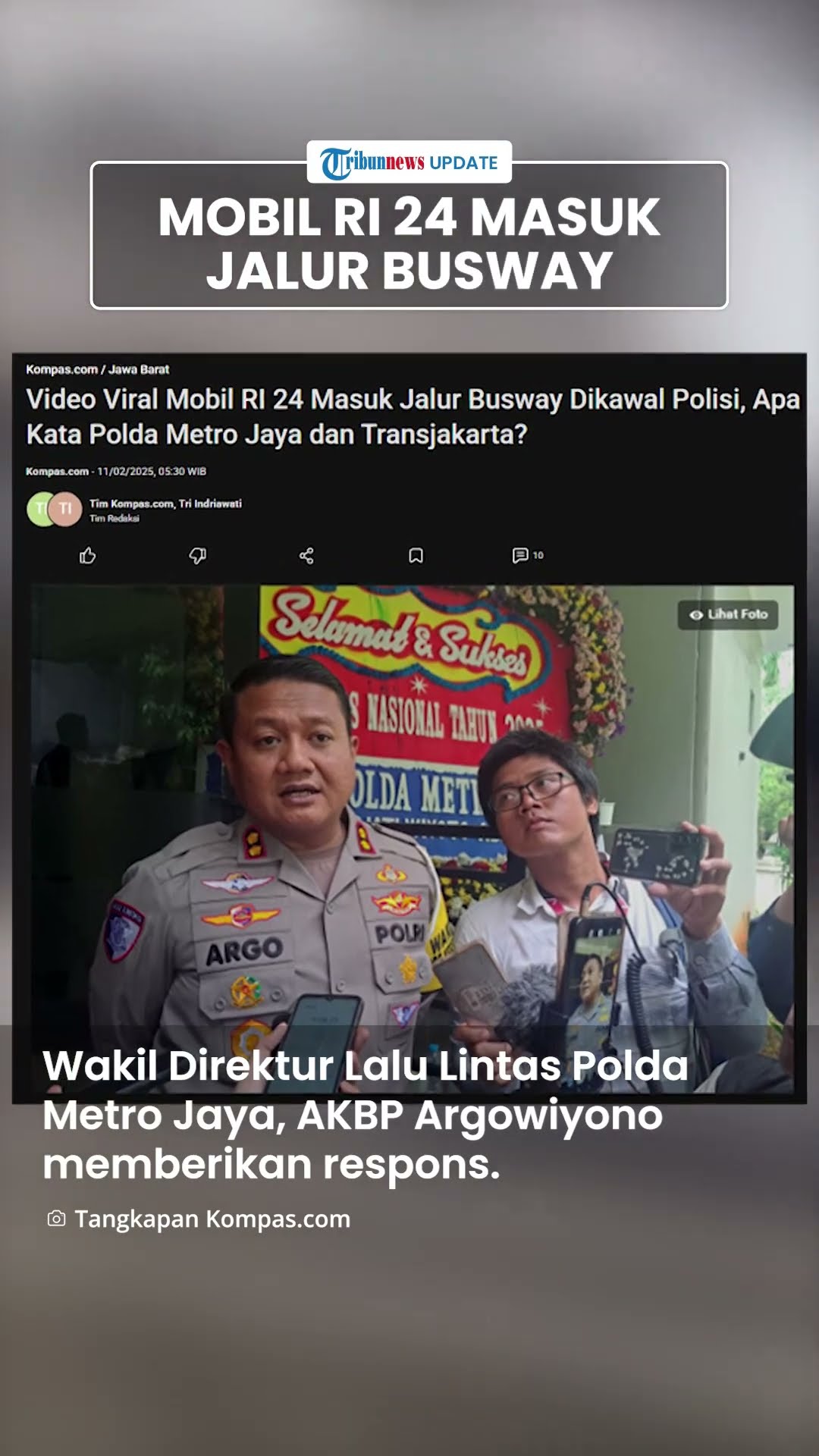 Video Viral Mobil RI 24 Masuk Jalur Busway hingga Dikawal Polisi, Ini Kata Polda Metro Jaya