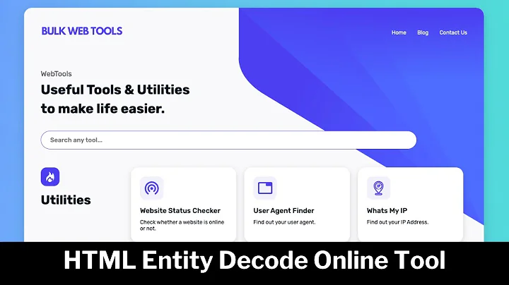 HTML Entity Encoder / Decoder Online | Online Web Tools | bulkwebtools.io