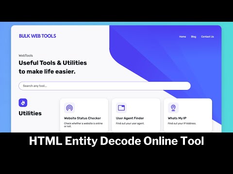 HTML Entity Encoder / Decoder Online | Online Web Tools | bulkwebtools.io