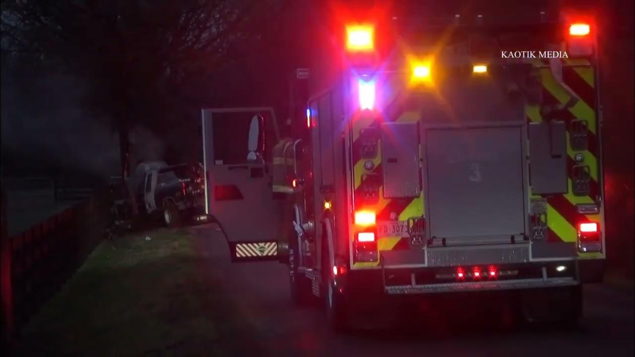 Truck Crashes Into Tree, Catches On Fire / Columbia 02.25.2023 YouTube