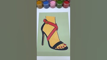 Pretty Heel 👠✨ Relaxing ASMR Sand Art Painting | Satisfying Video #shorts