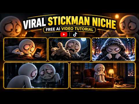I Found a Viral Stickman Niche! Create AI Videos FREE (Full Tutorial)