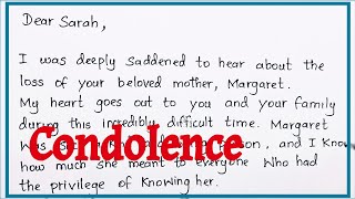 Condolence Note | How to Write a Heartfelt Condolence Letter | Nifty's English