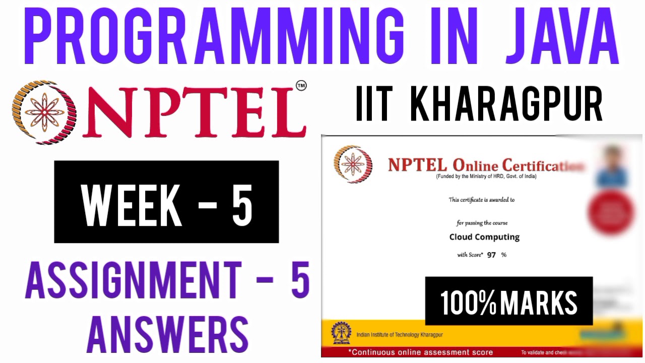 java nptel assignment answers week 5