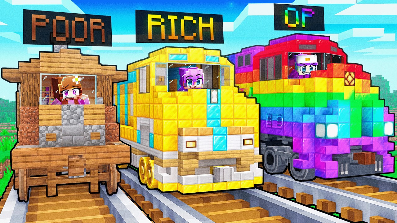 POOR vs OP Train Minecraft Challenge...