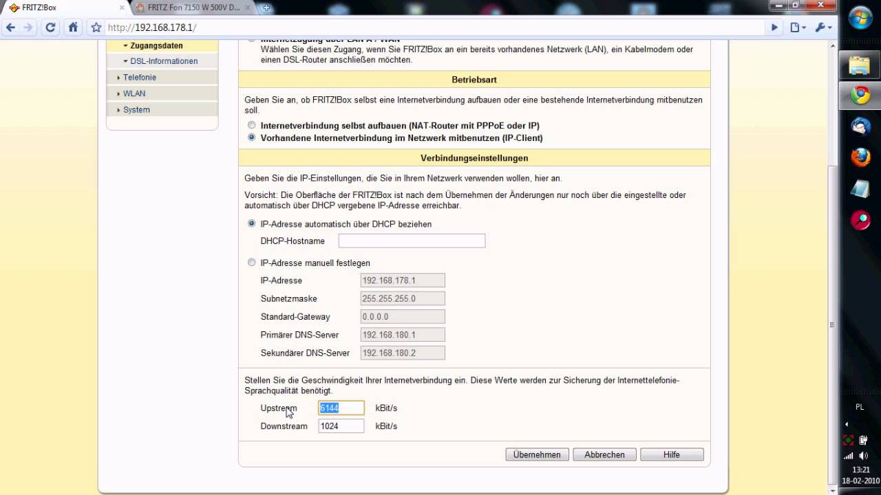 New Update FRITZ!Fon 7150 Sinus W500V konfiguracja