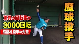 高橋礼の先輩がとんでもない魔球投手！回転数は3051で驚異の落差【ドラフト候補】